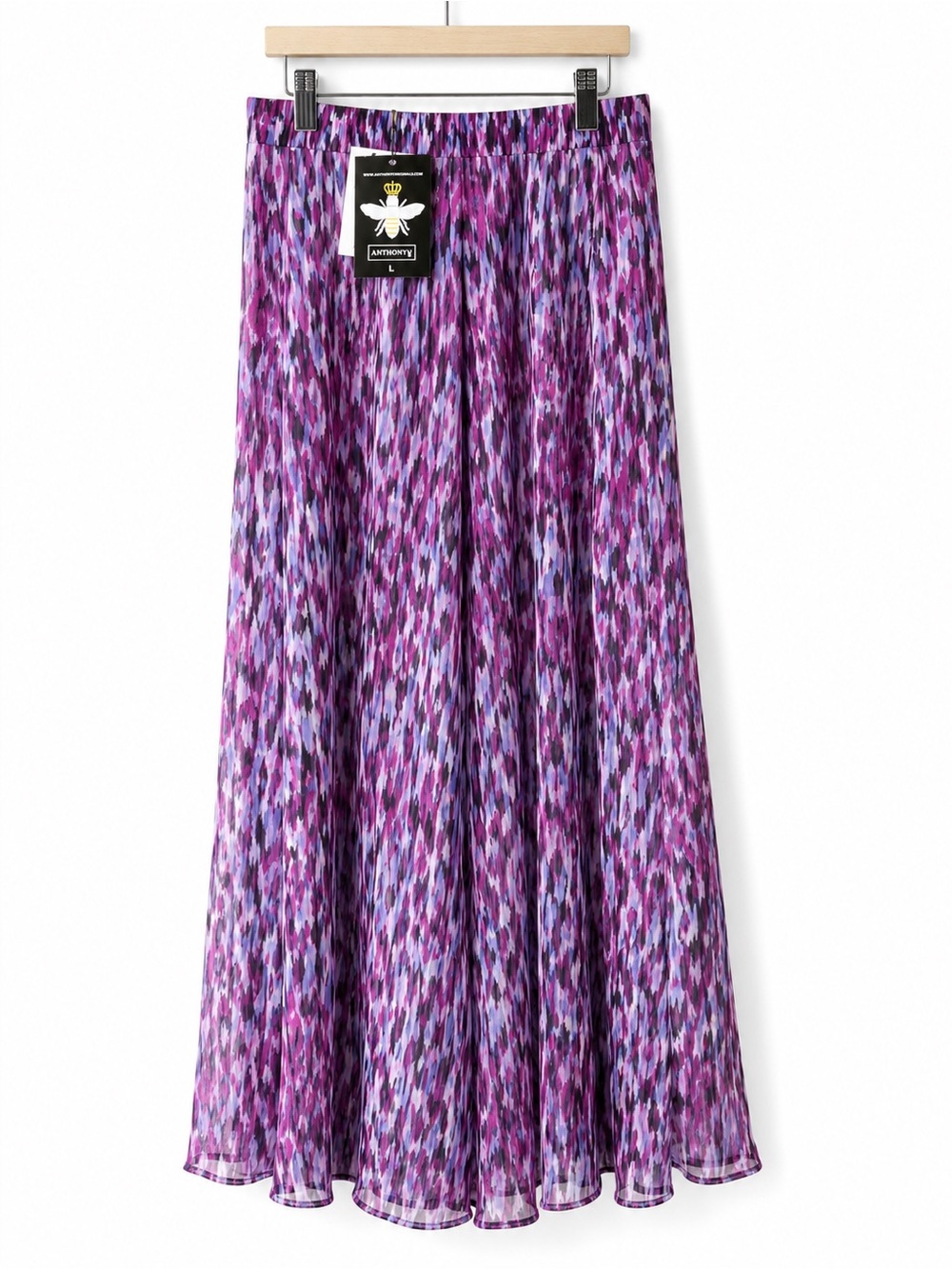 Antthony Purple & Lilac Wide-Leg Printed Palazzo Pant